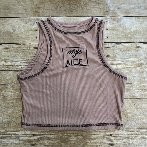 NWOT SOURPUFF SHOP ATEJE TANK TOP IN BEIGE - Picture 2 of 6